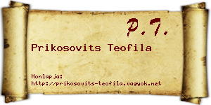Prikosovits Teofila névjegykártya